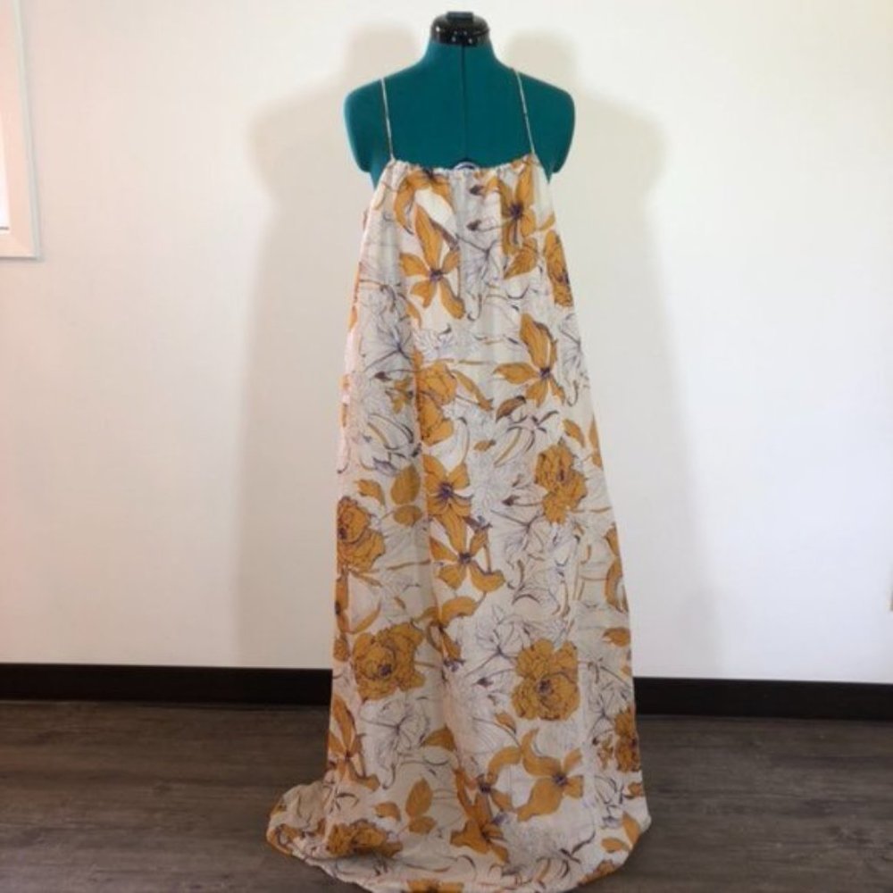 NWT Banana Republic Floral Maxi Dress - Cream and Brown